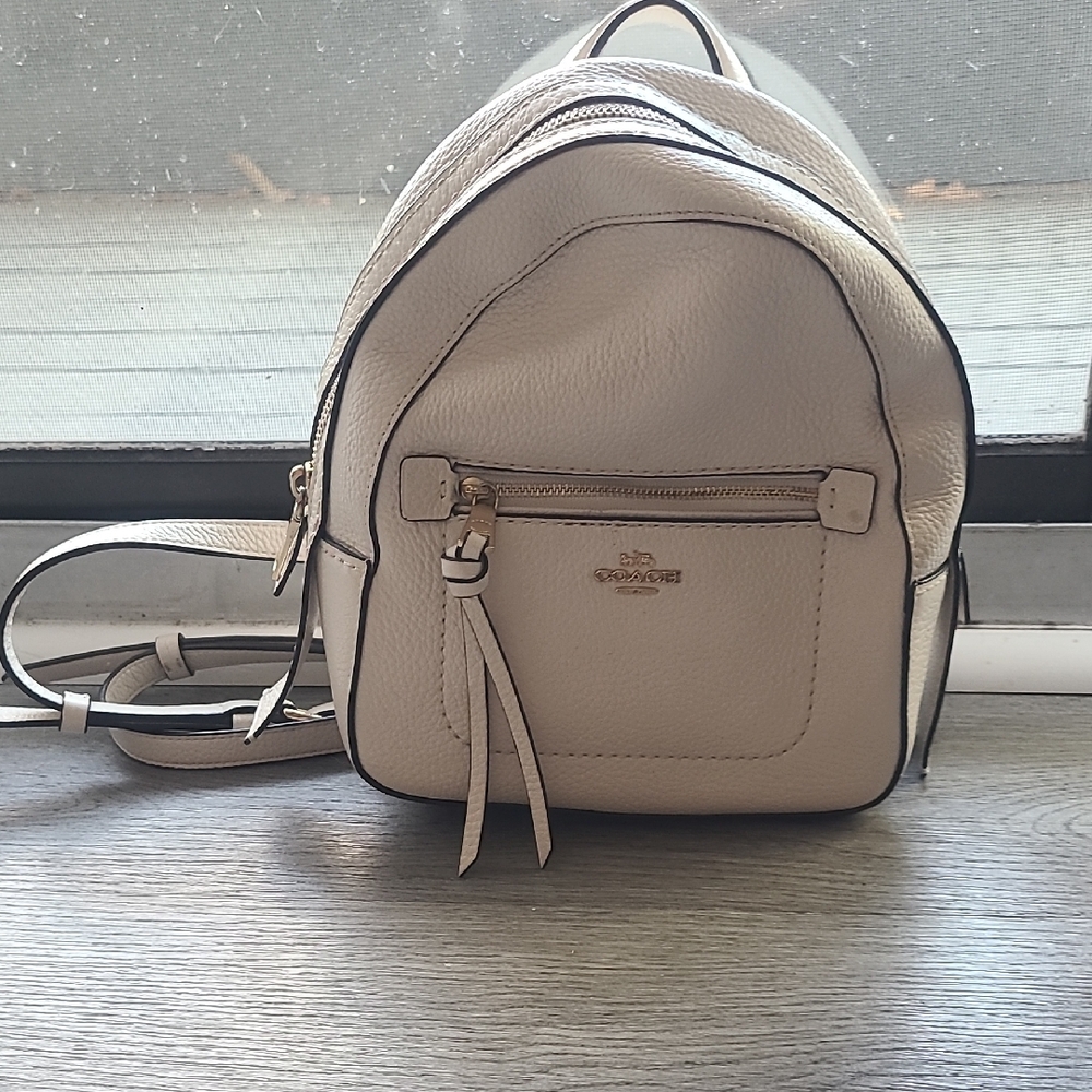 Coach Cream Leather Backpack
